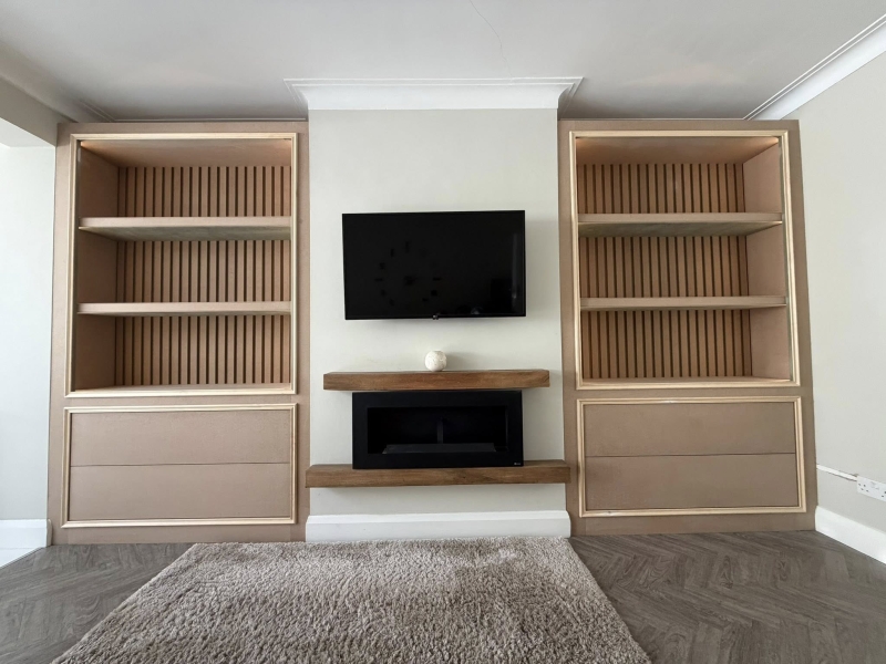 Bespoke furniture units following a refurbishment at a house in West Wickham